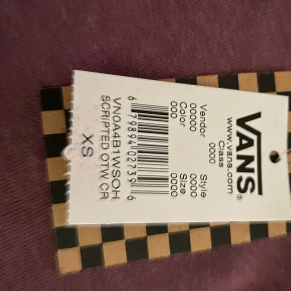 💖MEGA SALE💖VANS Scripted OTW Crop Women’s XS Pullover Sweatshirt VN0A4B1WSOH - Picture 7 of 7